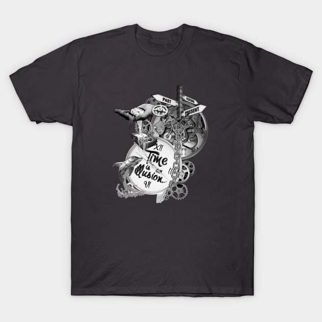 Steampunk Music Time illusions T-Shirt by Just Kidding by Nadine May